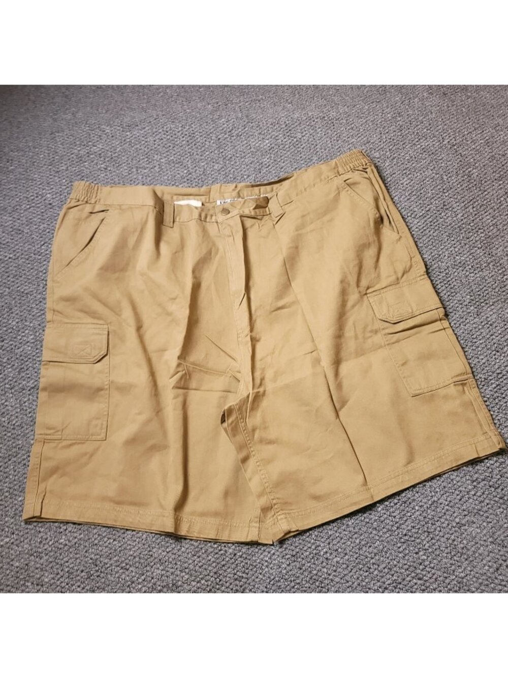 KingSize Cargo Shorts Mens 50 Big Tall Khaki Elastic LL Chino y2K Beige